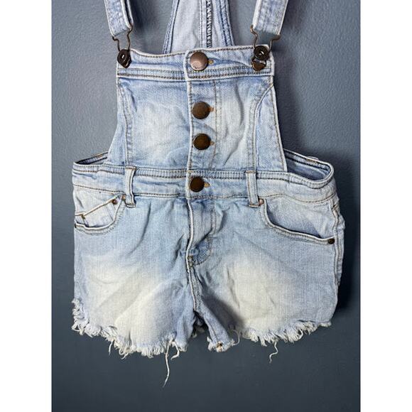 Tinseltown Jean Overalls Women's Size Small Light Wash Acid Wash Low Straps Y2K - Picture 3 of 11